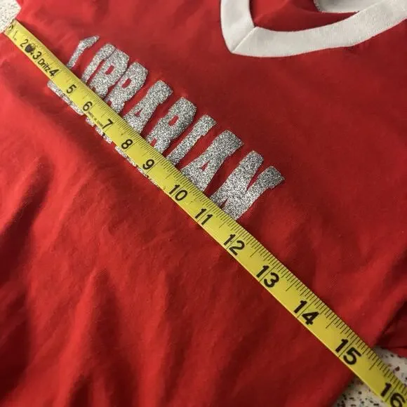 Vintage 80’s Librarian Sparkle Red Shirt Small 90’s Nerd Geek Humor Comedy - Picture 6 of 7